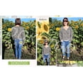 thumbnail image 3 of Pantalones vaqueros con estampado de girasoles para mujer, de cintura media, con parches rotos, ajustados y elásticos., 3 of 5