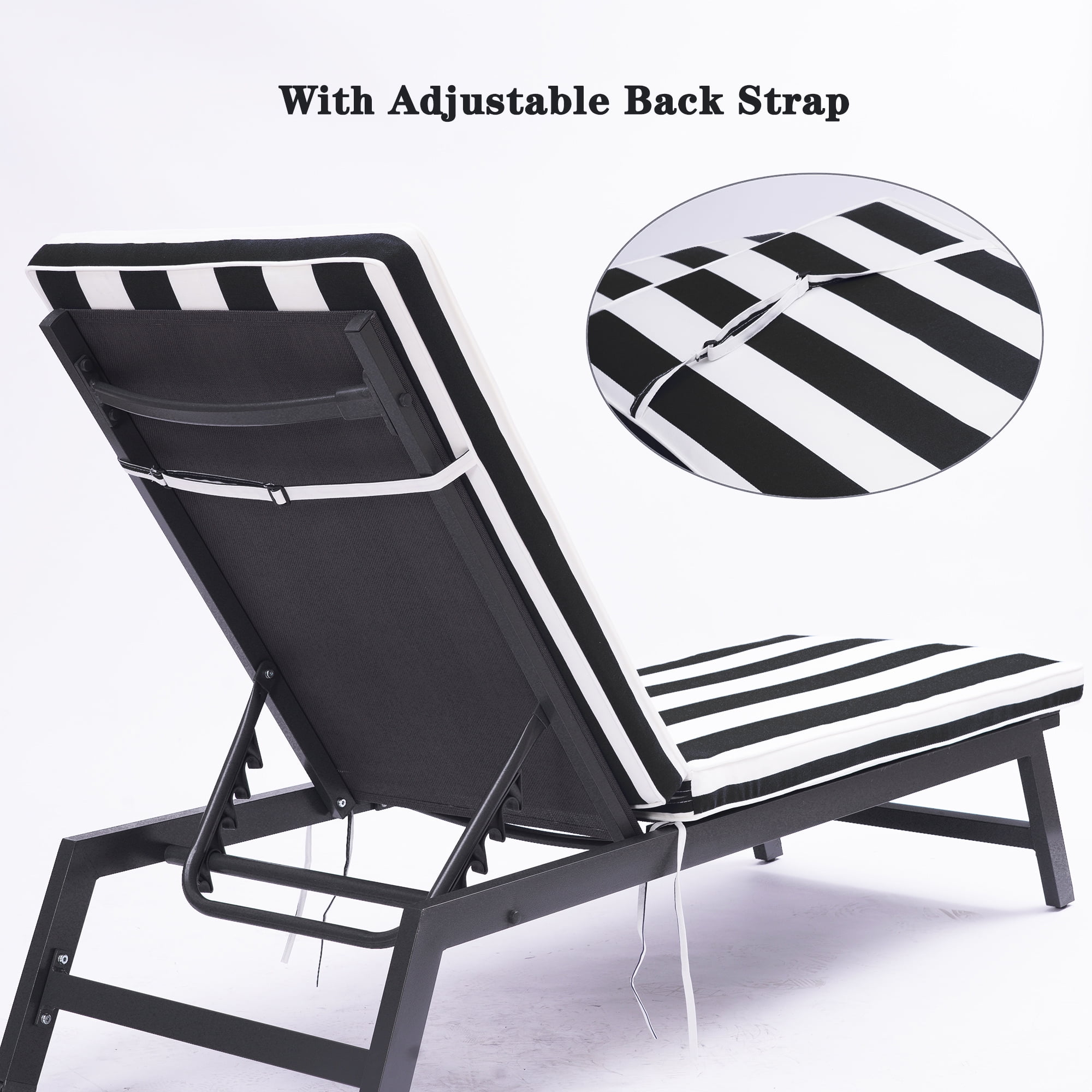 Black lounge chair cushions top