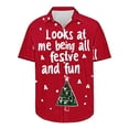 thumbnail image 4 of Fewfanhot Men's Funny Christmas Tops & Blouse Shirts Short Sleeve Turndown Collar Vacation Bowling Shirt for Male, 4 of 5