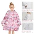 thumbnail image 6 of Pioneer Flower Floral Print Pattern Blanket Hoodies for Kids 6-13YR Oversize Wearable Blanket Hoodies for Boys Girls Teens, 6 of 7