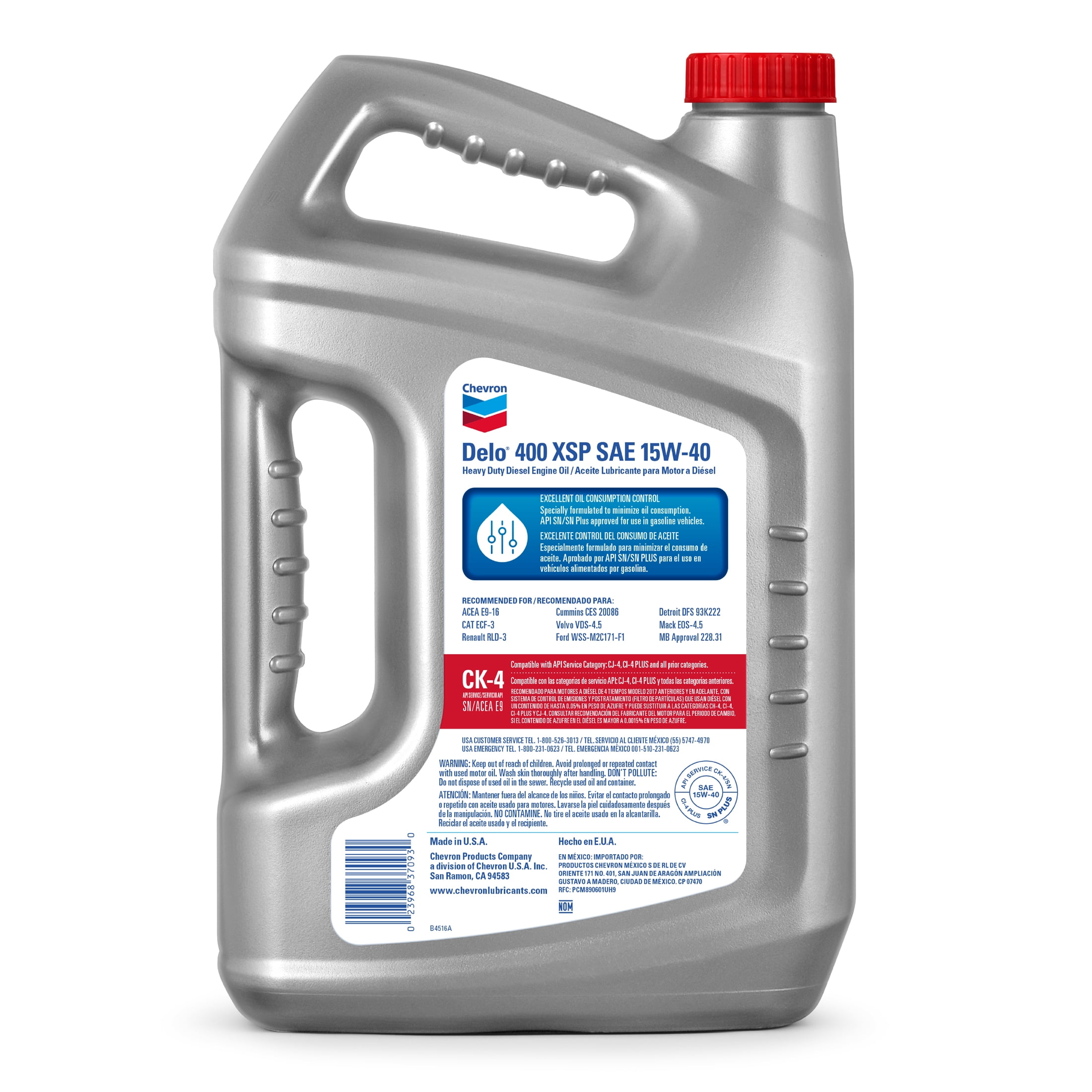 Chevron Delo XSP 15W-40 Heavy Duty Synthetic Diesel Motor Oil, 1 Gallon (3 Pack)