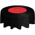 thumbnail image 1 of Vinyl Record Tablecloth Round 60 Inch Music Disk Modern Classic Table Cloths Circle Table Cover Washable Wipeable Polyester Tabletop for Dining Kitchen Picnic Party Decor, 1 of 7