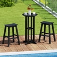 thumbnail image 2 of Gymax 3PCS Outdoor HDPE Bar Table & Chair Set for 2 w/ Footrests for Garden Yard Pool, 2 of 10