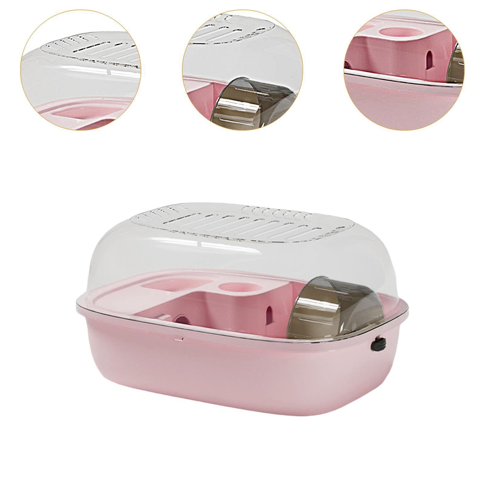 balikha Hamster Cage Openable Top Hamster Enclosure for Small Animals Hedgehog Bunny pink