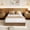 Walnut color, variant on PYY Bed Frame Minimalist Fluted Wood Platform for Home Office - Low Profile Bed Base, Noise-Free, Easy Assembly, No Box Spring Needed - Twin Size, Cream White