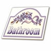 3dRose Vintage Violet Bathroom Sign - Ceramic Tile, 6-inch