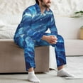 thumbnail image 7 of Naloa Beautiful Ocean Dolphin Men’s Pajamas Set - Long Sleeve Button Down Sleep Shirt and Pajama Bottoms Sleepwear Set-, 7 of 7