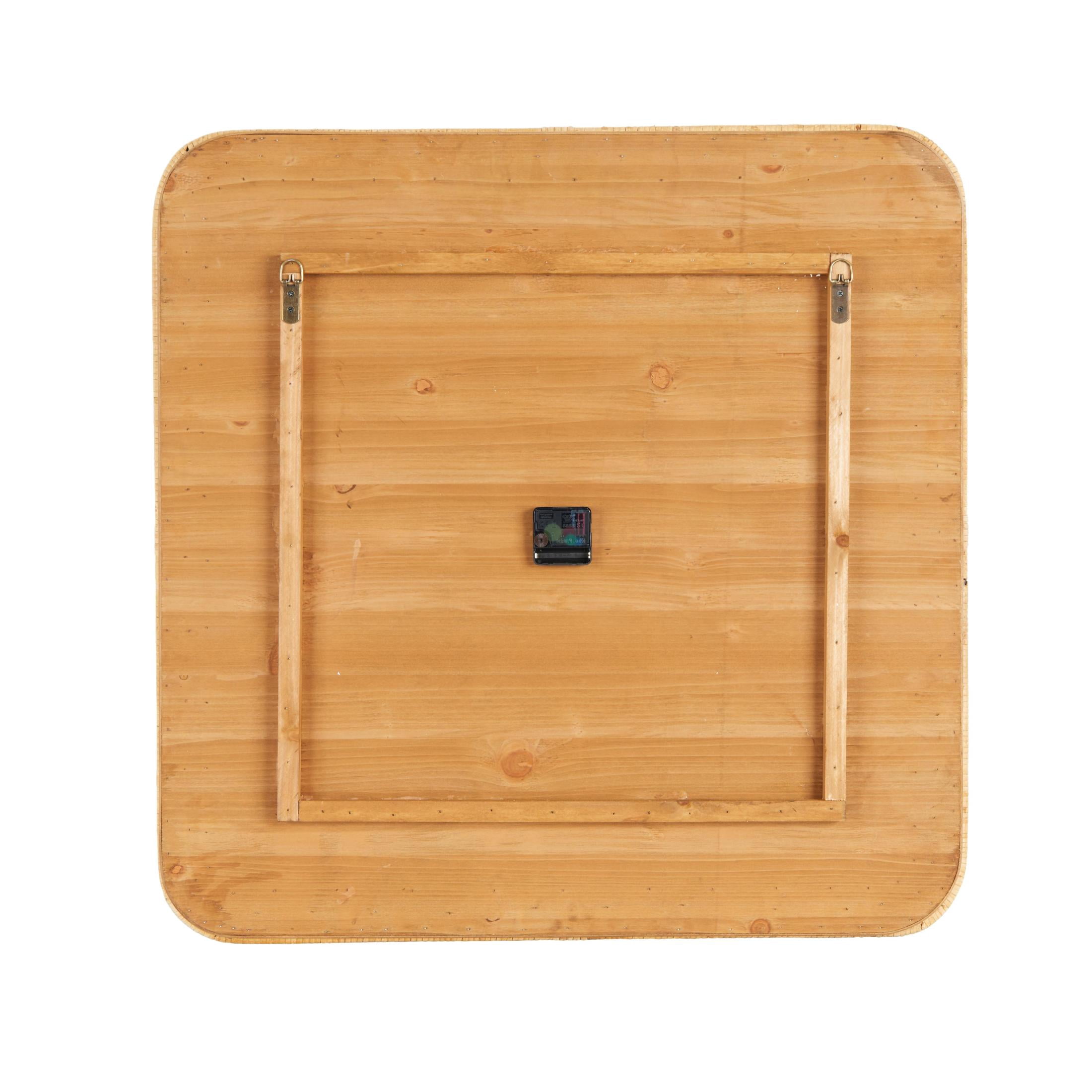 DecMode 31" Brown Wood Handmade Woven Wall Clock with Rattan Wrapped Frame