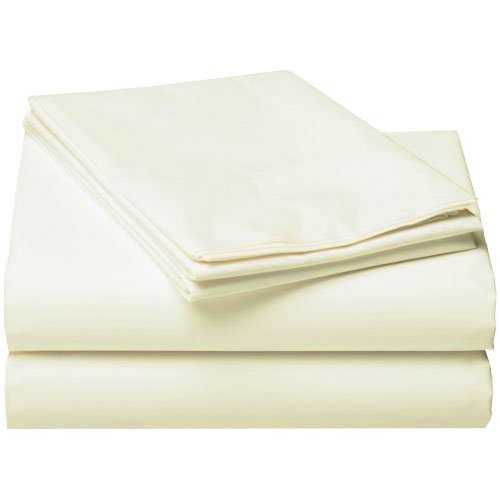 Store51 Llc 12440297 Off White Twin Bed Sheet Set 3pc Solid Neutral