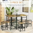 thumbnail image 4 of HOMCOM Industrial 5-Piece Folding Dining Table Set, Drop-Leaf Rectangular Kitchen Table with 4 Chairs for Dining Room, Rustic Brown, 4 of 10