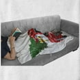 thumbnail image 6 of Christmas Soft Flannel Fleece Throw Blanket, Pickup Truck Big Gift Boxes and Tree Xmas Art Prints Farm Theme Print, Cozy Plush for Indoor and Outdoor Use, 60" x 80", White Red, by Ambesonne, 6 of 6