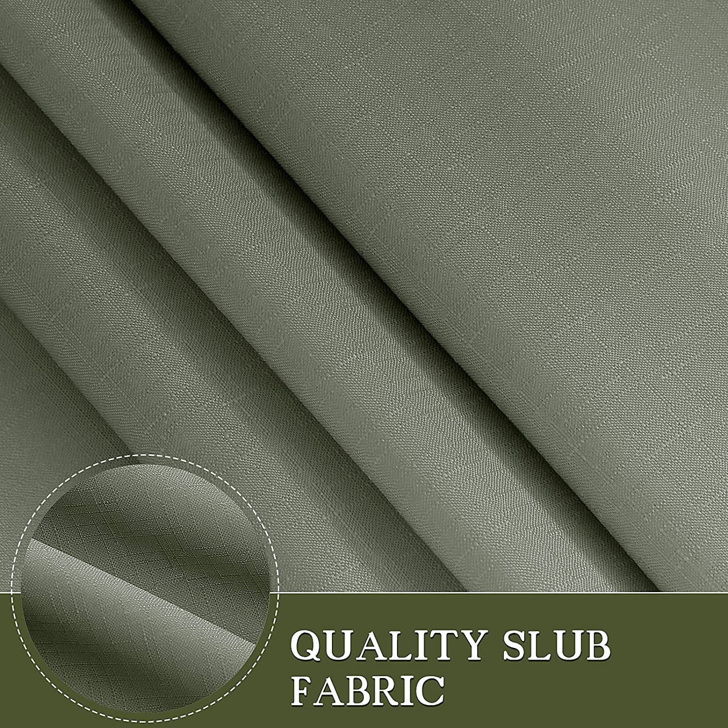 Sage Green Ombre Shower Curtain, Green and White Ombre Waterproof Linen Textured Bath Decor Textured Fabric Shower Curtain for Bathroom, Hotel Quality, 72x72