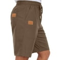 thumbnail image 2 of GIRUNS Men's Shorts Summer Beach Casual Elastic Waist Drawstring Shorts Brown M, 2 of 7