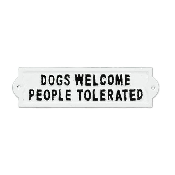 Abbott Collection 27-FORGE-10 Dogs Welcome Sign-Wht-9" L, 9 inches L, White
