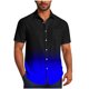 thumbnail image 2 of Blusa y camisa de manga corta con cuello vuelto para hombre, blusa informal de moda con cuello vuelto, estampado degradado, camisa de manga corta con botones, blusa de poliéster para hombre, 2 of 6