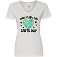 thumbnail image 3 of Inktastic Make Every Day Earth Day with Hearts and Stars Women's V-Neck T-Shirt, 3 of 5