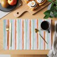 thumbnail image 2 of Abstract Orange, Placemats Set of 4, Geometric Striped Ombre Green Washable Wipeable Table Mats for Dining Tables, Indoor Outdoor Kitchen Place Mats for Holiday Party Table Decor, 2 of 9