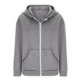 thumbnail image 6 of Timegard Womens Hoodies Zip up Long Sleeve Sweatshirts Solid Color Drop Shoulder Workout Pullover Fall, 6 of 6
