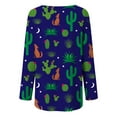 thumbnail image 3 of CLOOCL Women T-Shirt Simple Cactus Print Shirts Long Sleeve Tee Tops Oversized, 3 of 6