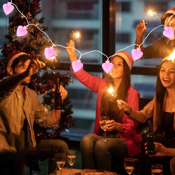 Houderco 50Ud Pantallas En Forma Para Luces De Fiesta Y Boda Romántico Rosa