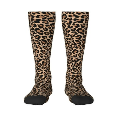 Knee High Socks - Brown leopard print A Softball Soccer Socks basketball Football Socks Casual Long Socks for Women/Men Tube Socks