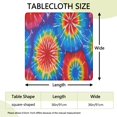 thumbnail image 2 of Colorful Tie Dye Pattern Square Fitted Tablecloth with Elastic Edge,Square Table Cover,Washable Elastic Table Cover for Home Kitchen Party Decor 36"x36", 2 of 6