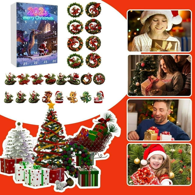 Countdown Sets Advent Calendar 2025 24 Day Santa Riding Art for Indoor Outdoor Use Great Idea