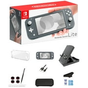 Nintendo Switch Lite Gray Game Console with Extra External 64GB Storage, LCD Touchscreen, Built-in Plus Control Pad, Wi-Fi, Bluetooth, Ultimate 12-in-1 Case Newest