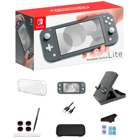 Nintendo Switch Lite Gray Game Console with Extra External 64GB Storage, LCD Touchscreen, Built-in Plus Control Pad, Wi-Fi, Bluetooth, Ultimate 12-in-1 Case Newest