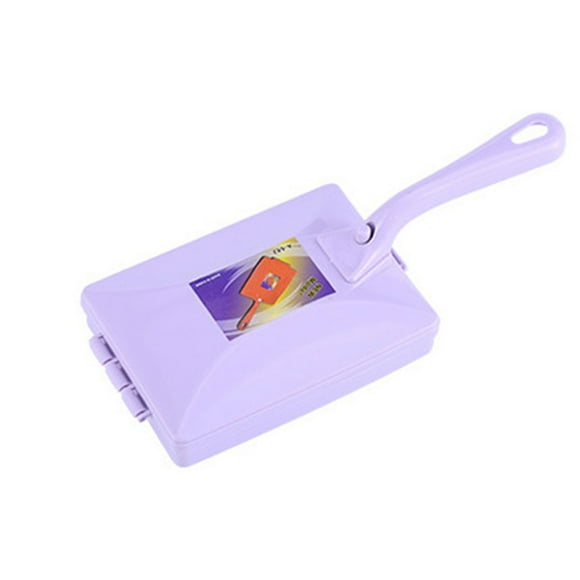 Wosthever Double Head Handheld Carpet Table Mat Multi-functional Color Brushes Random Collector Brush Sweeper Dirt Manual Long Plastic Suministros de limpieza para el hogar Púrpura/con asa 15*11*4cm