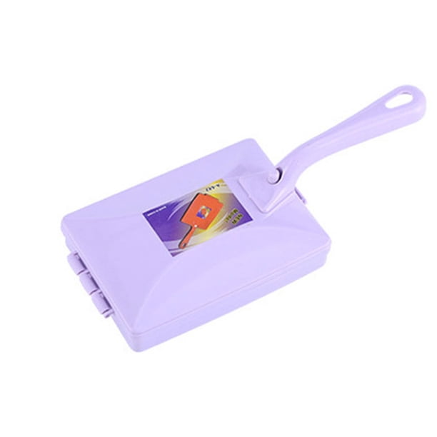 Cepillo de para alfombras de doble cabezal, barredora doméstica multifuncional de mano, limpiador de suciedad y pelo, herramienta de Suministros de limpieza para el hogar Púrpura/con asa 15*11*4cm Bewildely JJ22755-00