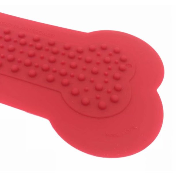 Etiqueta engomada del sistema operativo de silicona Etiqueta engomada del juguete del perro Juguetes para mascotas Etiqueta engomada del ba?o del perro del gato Suministros para perros (rojo)