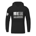 thumbnail image 2 of Men's Flag Print Oversized Hooded Sweatshirt, Long Sleeve Loose Fit Fleece Pullover for Casual Wear, Patriotic Style,Black,L, 2 of 5