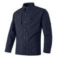 thumbnail image 3 of Bcfgryg Mens Loose Cargo Shirt Outdoor Casual Pure Cotton Youth Shirt Fashion Solid Color Men's Linen Shirts Summer, 3 of 3