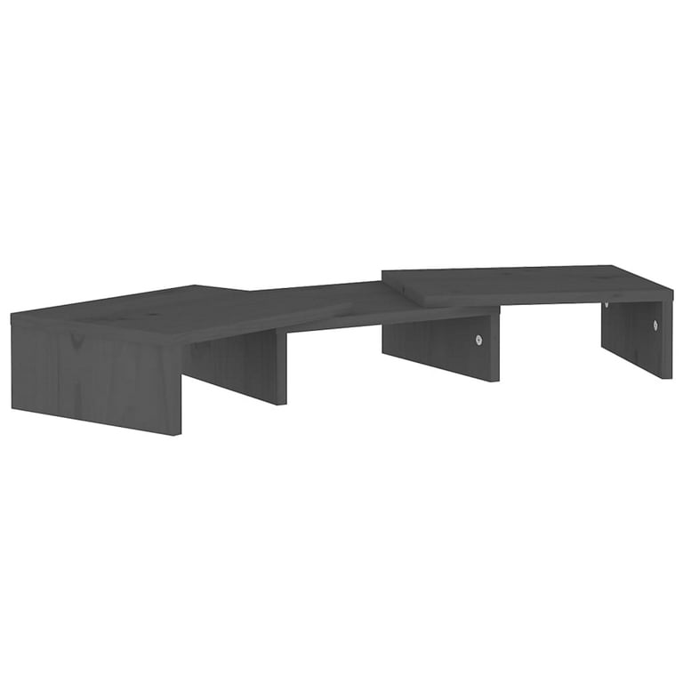VidaXL Solid Wood Pine Monitor Stand Wooden Desktop Riser Display Shelf Desk Cabinet Laptop Screen Stand Dual Monitor Table Living Room Furniture