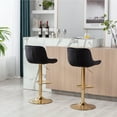 thumbnail image 4 of Bar Stools Set of 2 Swivel Adjustable Barstools with Back and Footrest Modern Counter Height Bar Chairs Lift Stools for Kitchen Bistro Pub Dining Room, Gray, 4 of 7