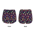 thumbnail image 3 of Gukieu Skull mushroom rainbow color Print Women's Sports Shorts with Drawstring Elastic Waistband for Running, Yoga, Fitness-X-Large, 3 of 7