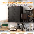 thumbnail image 3 of 6-Door Employee Storage Locker, Metal Lockers for Office, Gym, School, and Homewith Card Slot (Black), 3 of 10