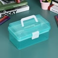 thumbnail image 4 of Clear Art Storage Box Painting Supplies Multipurpose Case Meidum Size with Handle for Artists Students Medine Tools Cosmetics Fishing Supplies, 4 of 7
