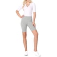 thumbnail image 4 of Women's High Waist Cotton Stretch Solid Casual Active Biker Short Pants, 4 of 5