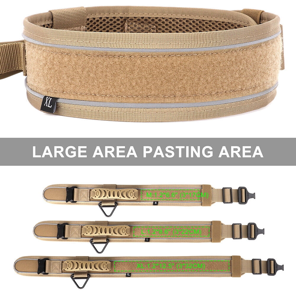 Pet Artist 2.6 Inch Wide Tactical Dog Collar with Handle Military Breathable Mesh Padded Adjustable Heavy Duty Metal Buckle