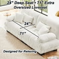 thumbnail image 3 of 94.4" Cloud Chenille Loveseat Sofa, Oversized Deep Seat 2 Seater Couch for Living Room with Pillows, White, 3 of 9