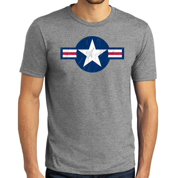 Buy Cool Shirts Mens Distressed Air Force Symbol T-shirt, 2XL Grey Frost