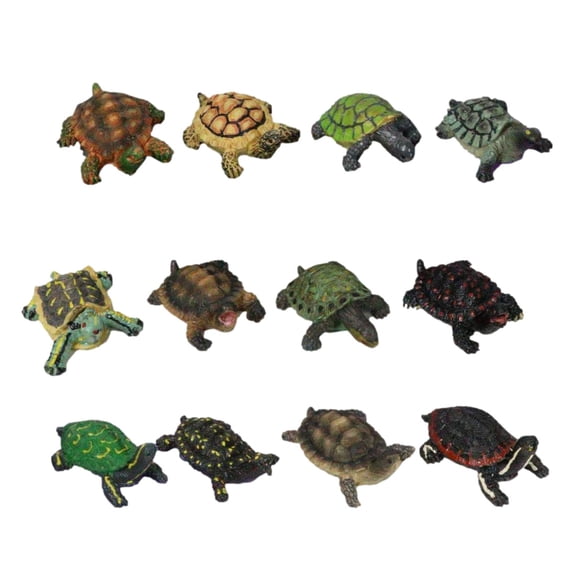 Set of 12 Marine Colorful 2" Mini Reptile Collectible Tortoise Species Figurines