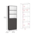 thumbnail image 3 of Home Bookcase 2 Piece , 42" Wide. 8 Shelves & Double Door Cabinet. Matte Gray - White. Spacious Shelf Space For Office Supplies. Particle Board Piece, Cabinet In Board. Compact And Small Spaces, 3 of 3