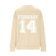 thumbnail image 6 of successthop Womens Valentine Sweatshirt Front Heart Back Number Oversized Crewneck No Hood Jumper Long Sleeve Tops L, 6 of 6