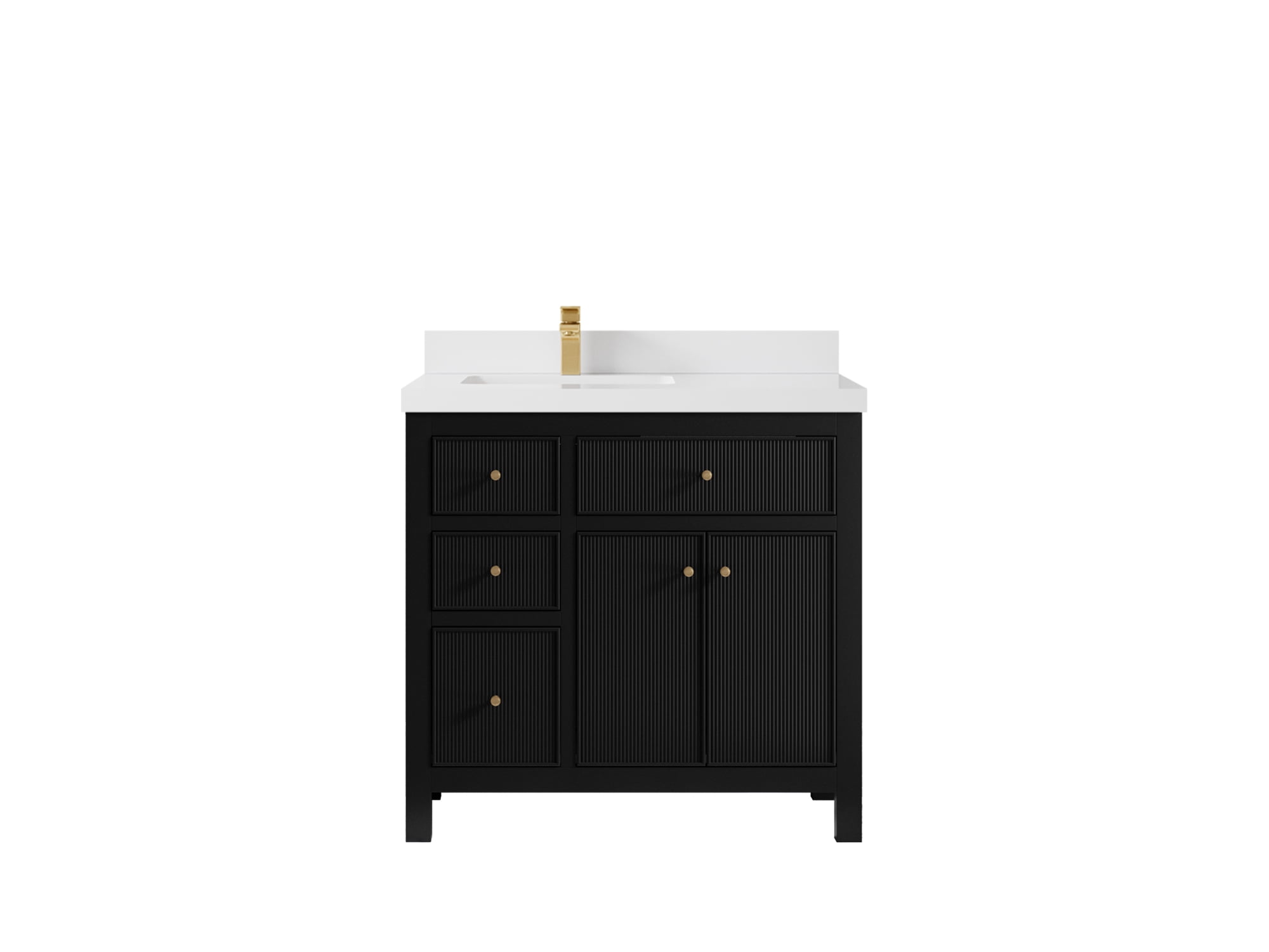 Sonoma 36 in W x 22 in D Left Offset Free Standing Reeded Bathroom ...