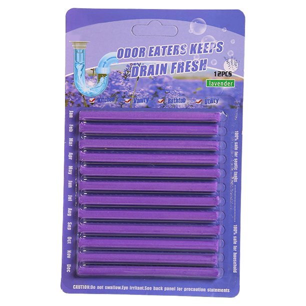 Juego de 12 uds de varillas limpiadoras de drenaje, herramientas desodorantes de limpieza de fregadero no tóxicas para fregadero, ducha, bañera, inodoro, desatascador, lavanda grande