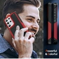 thumbnail image 6 of for Samsung S21 Ultra Case 5G, Galaxy S21 Ultra Phone Case, Shockproof Heavy Duty Dual Layer Protective Hard PC Textured Back & Soft Bumper Case for Samsung S21 Ultra G998U, Red, 6 of 14