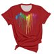 thumbnail image 3 of Camisetas de Manga Corta para las Mujeres Impresas Cuello Redondo Casual Camiseta, 95% Poliéster 5% Spandex Vintage Ligero Top para Diario, Fiesta Y Primavera, 3 of 5